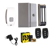 Kit Fechadura Magnética Eletroímã sem Fio Controles Botoeira Completo Ipec
