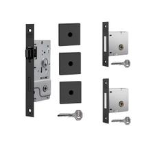 Kit Fechadura Pivotante Rolete Tetra RQ1 Preto Fosco Stam Kit Fechadura Pivotante Rolete Tetra RQ1 Preto Fosco Stam