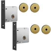 Kit Fechadura Stam tetra Trava Stam 1004 Par Oxidado mesmo segredo com 04 chaves