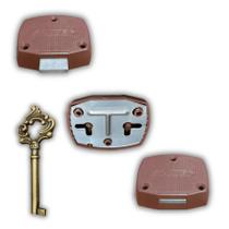 Kit Fechaduras Guarda Roupa Plástica Alutec c/1 Chave Colonial e Parafusos