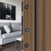 Kit Fechaduras Rolete Tetra Chave 821R06KIT3PF 55mm Roseta Redonda Preto Fosco Zamac 3F