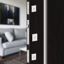 Kit Fechaduras Rolete Tetra Chave 841R06KIT3CR 55mm Roseta Quadrada Cromada Zamac 3F