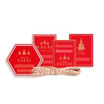 Kit Fechamento de Natal para Presente - Boas Festas - 7,5x6cm 4m - 1 unidade - Cromus - Rizzo