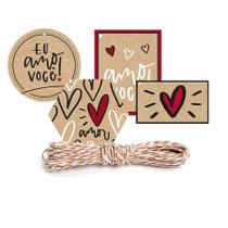 Kit Fechamento Para Presente Amor - 13 Peças - Cromus - Rizzo Embalagens Kit Fechamento Para Presente Amor - 13 Peças - Cromus - Rizzo Embalagens