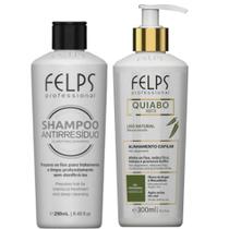 Kit Felps Home Care Progressiva Antifrizz Okra De Quiabo 300 ml S/formol Shampoo 250ml Antiresíduos