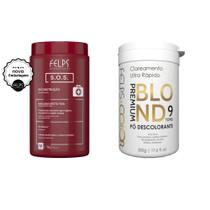 Kit Felps Pó Descolorante 9 Tons + Máscara Sos Ressurreição