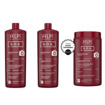 Kit Felps Sos - Shampoo 1L + Condicionador 1L + Máscara 1Kg