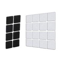 Kit Feltro Quadrado 22mm Branco e Preto - 24 Unidades Kit Feltro Quadrado 22mm Branco e Preto - 24 Unidades