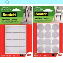 Kit Feltro Scotch Branco 12 Quadrado 12 Redondo Branco