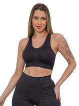 KIT Feminino 2 Peças - Top Esportivo Preto e Cinza