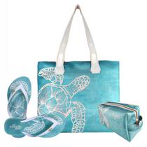 Kit Feminino Praia Bolsa Chinelo Necessaire Magicc Kit-243 Kit Feminino Praia Bolsa Chinelo Necessaire Magicc Kit-243
