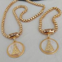 Kit Feminino Santa Aperecida 2 peças Banhado A Ouro 18k
