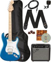 Kit Fender Squier Affinity Stratocaster HSS Lake Placid Blue Gig Bag Frontman 15G AMP
