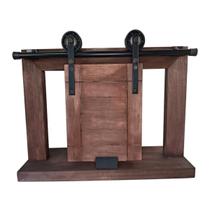 Kit Ferragens Celeiro Roldana Aparente Tubular Preto 1,80m Kit Ferragens Celeiro Roldana Aparente Tubular Preto 1,80m