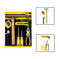 Kit Ferram. 7Pçs Martelo Trena Chave Inglesa Alicate 2Chaves