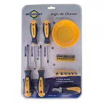 Kit Ferramenta Brasfort 22 Pecas Chave Fenda/Phillips/Bits/Catraca E Prato Magnetico