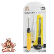 Kit ferramenta com chave estilete e chave philips 3 pecas frm