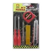 Kit Ferramenta Com Trena + Estilete E Acessórios 6 Peças