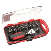 Kit Ferramenta Eda 19 Pecas Cromo Vanadio Com Catraca Bits E Soquete - 9Jg