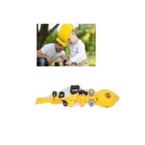 Kit ferramenta infantil completo brinquedo com capacete e acessorios chave e alicate