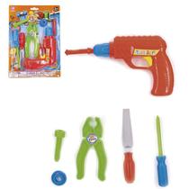 Kit ferramenta infantil tool com furadeira + alicate e acessorios 7 pecas na cartela - PICA PAU
