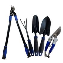 Kit Ferramenta Jardinagem Inox Pá Tesoura Poda Rastelo 5und Kit Ferramenta Jardinagem Inox Pá Tesoura Poda Rastelo 5und