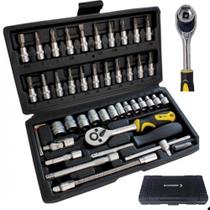 Kit Ferramenta Jogo Chave Catraca Canhão Maleta Reparar Moto carro completo - Bomder