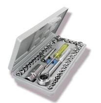 Kit Ferramenta Jogo Chave Catraca Soquete Combinada 40 Peças Kit Ferramenta Jogo Chave Catraca Soquete Combinada 40 Peças