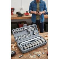 Kit Ferramentas 24pçs Soquete e Chave L - Estojo Cinza