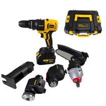 KIT FERRAMENTAS 6 EM 1 INTERCAMBIAVEL COM 2 BATERIA 21V 3Ah