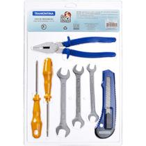 Kit Ferramentas 7 Peças Contem 1 Alicate, 2 Chaves de Fenda, 3 Chaves Fixas e 1 Estilete Tramontina 43409103 Kit Ferramentas 7 Peças Contem 1 Alicate, 2 Chaves de Fenda, 3 Chaves Fixas e 1 Estilete Tramontina 43409103