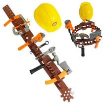 Kit ferramentas brinquedo infantil com cinto e capacete pequeno engenheiro Kit ferramentas brinquedo infantil com cinto e capacete pequeno engenheiro
