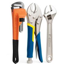 Kit Ferramentas Chave Grifo Jogo De Chave Inglesa Alicate Pressão Profissional Kit Ferramentas Chave Grifo Jogo De Chave Inglesa Alicate Pressão Profissional