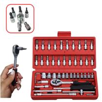 KIT Ferramentas Chaves Soquetes 46 peças 22x4x12cm