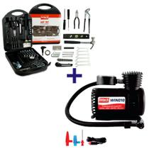 Kit Ferramentas Com Maleta 151 Peças + Mini Compressor de ar portátil 12V WIND10