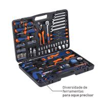 Kit Ferramentas Completo Dexter Aço Cromo Vanádio 108 Peças Maleta Compacta