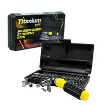 Kit Ferramentas De Bits Fenda E Soquetes 41 Peças Titanium
