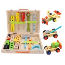 Kit Ferramentas De Madeira Infantil Jogo De Simulação Montessori Sensorial Didático Brinquedo Educativo Bloco de Montar