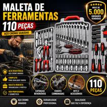 Kit Ferramentas EDA 110 Peças P/ Mecânicos Técnicos Manutenção Casa Oficina