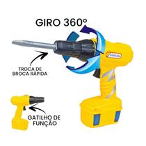 Kit Ferramentas Furadeira Função Didática Infantil Brinquedo