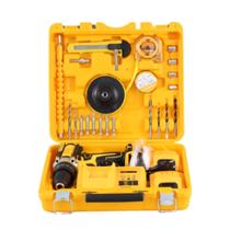 Kit Ferramentas + Furadeira Parafusadeira Sem Fio C/ Maleta + 2 Baterias 21v + Base De Carregamento