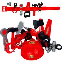 Kit Ferramentas Infantil Construção Brinquedo Vermelho E Amarelo Menino e meninas Furadeira De Brinquedo