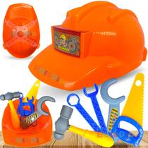 Kit Ferramentas Infantil Engenheiro Com Capacete Brinquedo
