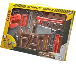 Kit Ferramentas Infantis Oficina Criativa Box Completo Com Banco - Multikids