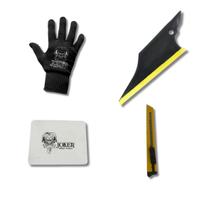 Kit Ferramentas Insufilm e Envelopamento Luva Espatulas Estilete 04pçs