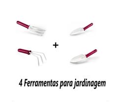 Kit Ferramentas Jardinagem - 4 Peças Aço