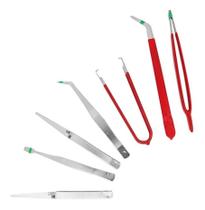 Kit Ferramentas Jogo De Acessórios Para Montagem E Manutenção Eletrônicos Celulares Pinças 7 Peças