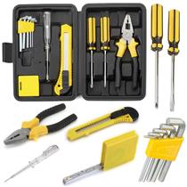Kit Ferramentas Jogo de Chave Profissional Alicate Fenda Philips Alien Estilete e Trena
