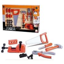 Kit Ferramentas Junior Brinquedo com 19 Peças com Morsa, Ferramentas, Parafusos e Acessórios, Silmar
