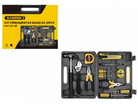 Kit ferramentas maleta basicas com 12 pcs bom-3902
